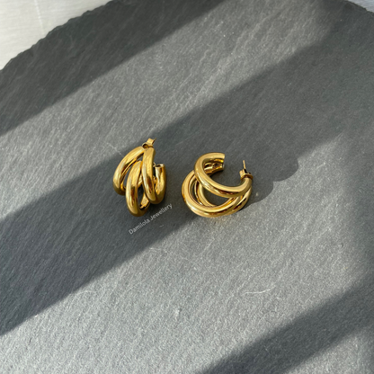 Triple ‘Tyra’ Hoops - Gold/Silver