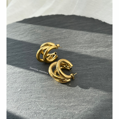 Triple ‘Tyra’ Hoops - Gold/Silver